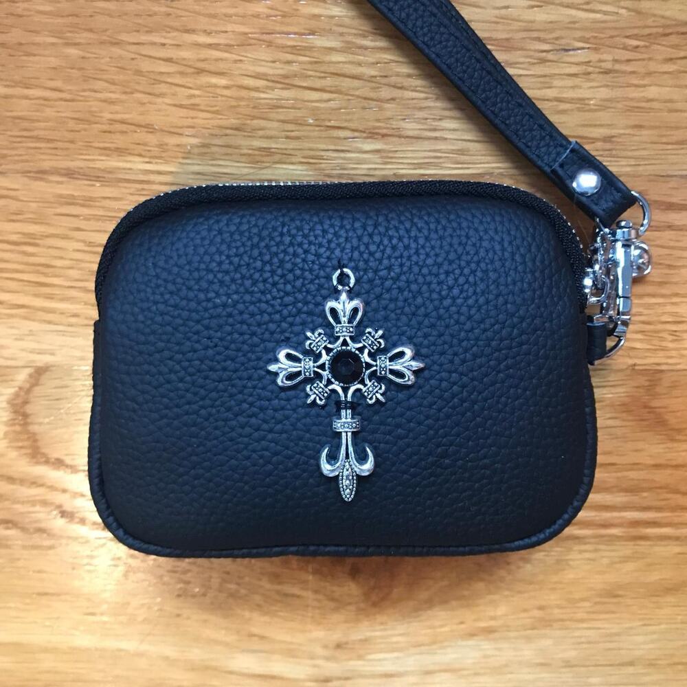 Gothic Cross Victorian Punk Vkei Small Leather Clutch Bag Card Holder Wallet